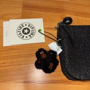 Kipling Black Sparkle 3-Pocket Pouch